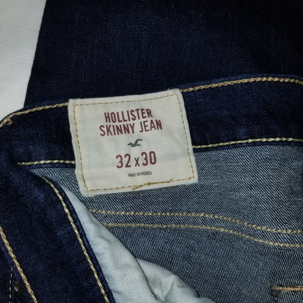 Men Hollister Skinny Dark Rinse Jeans